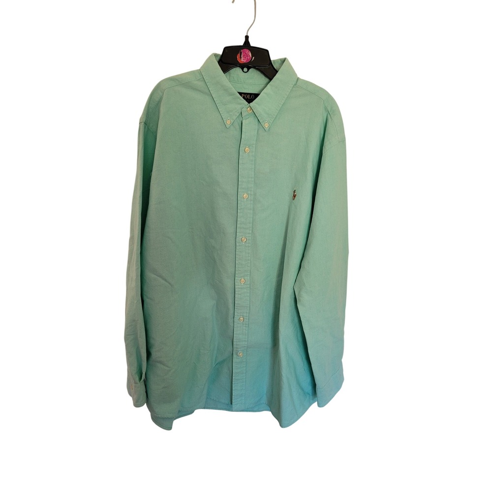 Polo Ralph Lauren Mens XXL Classic Fit Oxford Shirt Mint Green Long Sleeve #25